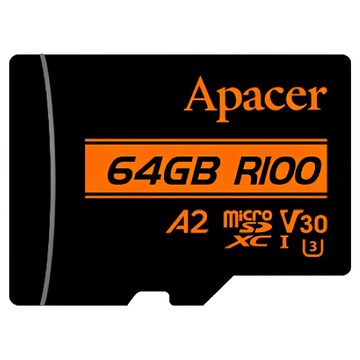 Apacer 宇瞻 MicroSDXC U3 V30 A2 Class10 記憶卡  64GB  1個