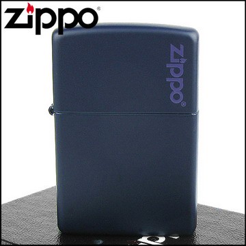 【ZIPPO】美系~LOGO字樣打火機~(寬)Navy Matte海軍藍烤漆