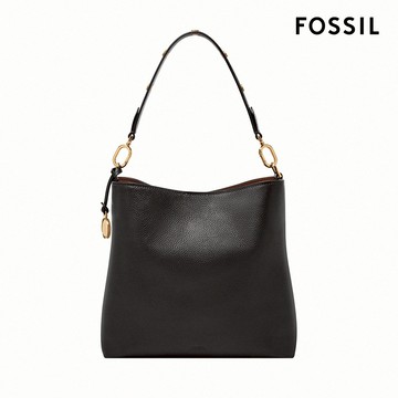 FOSSIL Jessie 真皮肩背水桶包-黑色 ZB11003001