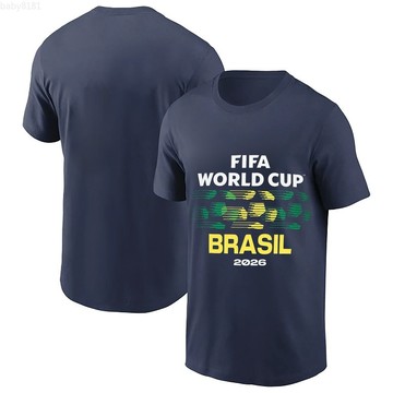 2026FIFA世界杯巴西隊主題純棉T恤 重磅oversize水洗做舊短t t恤男短袖