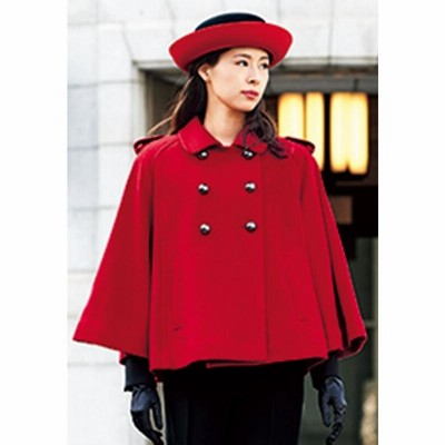 Amavel antique doll ケープ付きロングコート ボルドー Amavel antique doll ケープ付きロングコート ボルドー