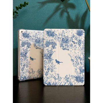 園林小貓適用于ipad9保護套2022新款air5平板air4蘋果ipadpro11寸筆槽2019第九8代三折2025 mini5十代air6殼