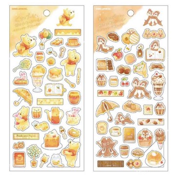 小禮堂 Disney 迪士尼 燙金貼紙 (甜點款) 奇奇蒂蒂 維尼