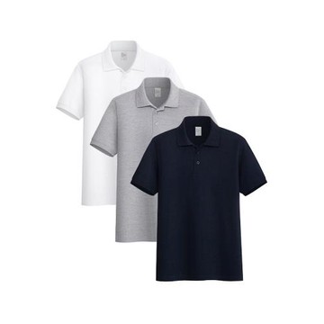 日式新疆棉翻領T恤男夏季純棉短袖POLO衫半袖休閑寬松版純色大碼