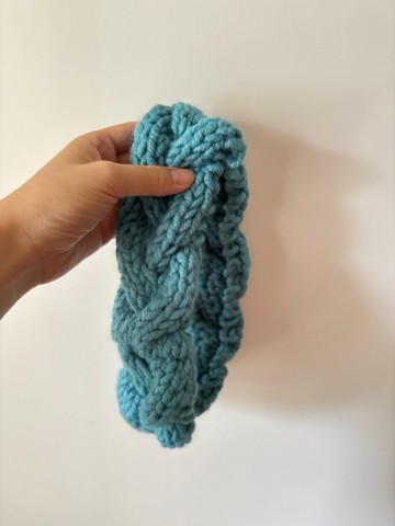 人造羊毛手織麻花髮帶