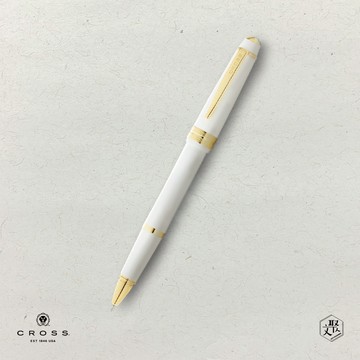 【CROSS】 Bailey Light貝禮輕盈系列金夾亮白鋼珠筆  (原廠正貨)