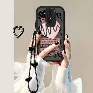 ins涂鴉粉色愛心適用OPPOA9手機殼A5高級感新款A11X潮牌創意女K10Pro網紅A7/K9S防摔全包K11/K12/A9X套K3/A8