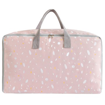 E City 棉麻文青風衣物棉被萬用收納袋  特大  粉色  2個