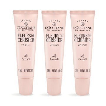 L'OCCITANE 歐舒丹 櫻花護唇膏(12ml)X3-新版-百貨公司貨