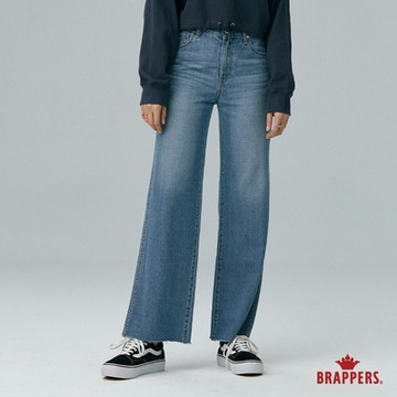 BRAPPERS 女款 Boy friend系列-中腰全棉寬褲-淺藍