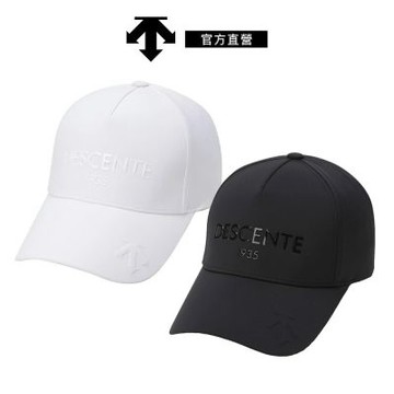 【DESCENTE】迪桑特 中性 挺版壓紋棒球帽 運動帽(黑色/白色)