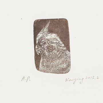 玄鳳鸚鵡-版畫原作小品