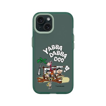iPhone 15 Clear 憂墨綠 - 摩登原始人 The Flintstones - 摩登原始人一家