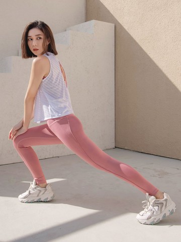 立體剪接線九分瑜珈褲