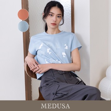現貨【MEDUSA 曼度莎】點點七巧板 短版T恤 - 2色（M-XL）｜女休閒上衣 短袖上衣