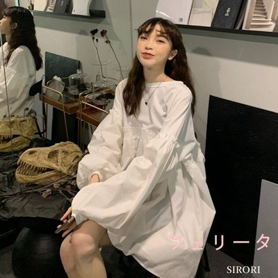 ワンピースレディースルーズ白ワンピースブラウス体型カバー呼ばれ韓国風オシャレ半袖春ロング丈ゆったりきれいめロング通勤同窓会二次会 通販 Lineポイント最大get Lineショッピング