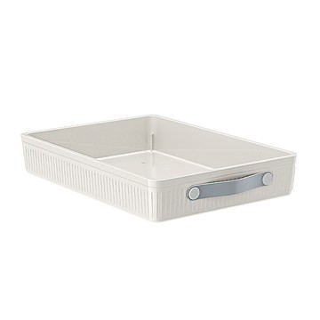 FAmILyLIFE 生活 抽屜式無痕貼金屬滑軌收納盒 850g 8L  大型款 白色  1個