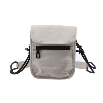 KANGOL 側背包 米白 水洗 尼龍 翻蓋 隨身小包 6525170401