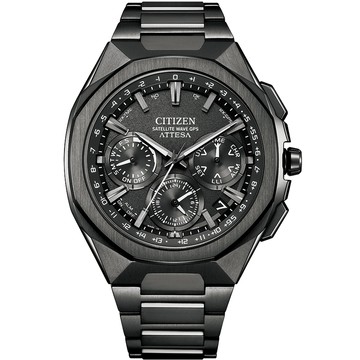CITIZEN 星辰 代言人廣告款光動能GPS對時萬年曆鈦金計時錶/44mm/CC4105-69E