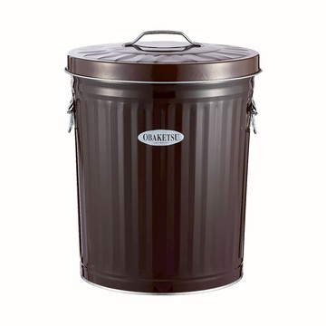 日本 OBAKETSU 手工製垃圾桶 33L(贈垃圾袋環)棕色