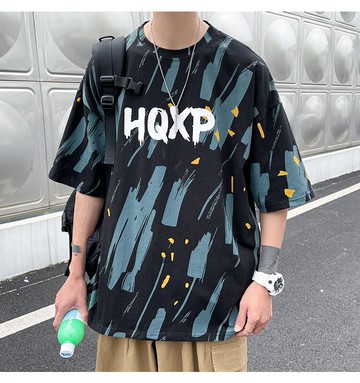 FINDSENSE X  男女寬鬆大碼情侶中性風個性字母印花短袖T恤