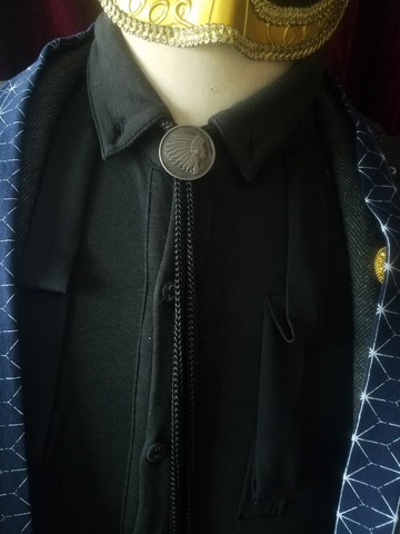 復古色印第安人頭像保羅領帶領結bolo tie