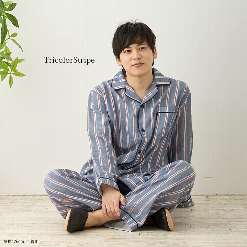 楽天市場】寝巻き パジャマ メンズ 部屋着 長袖 春 夏 秋 前開き