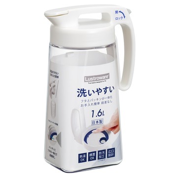 Lustroware 岩崎 耐熱冷水壺 K-1285W 1.6L 白色 - 耐熱材質 易清洗  1個