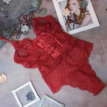 超薄杯透明蕾絲性感束身衣聚攏連體內衣內褲美體塑身衣胸罩一體式