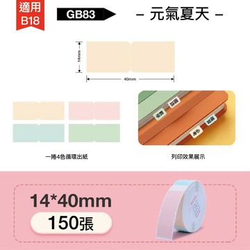 精臣標籤貼紙 GB83元氣夏天14x40 150張 現貨NIIMBOT B18 熱轉印標籤機撕不破貼紙 瘋狂老闆 GB
