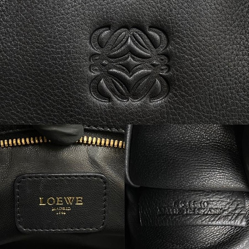 極 美品 希少品 鍵付き LOEWE ロエベ アマソナ 28 アナグラム ロゴ レザー 本革 ハンドバッグ ミニ ボストンバッグ ブラック 79812  | LINEブランドカタログ