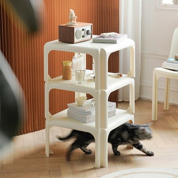 【含稅/免運】 中古方形邊幾現代簡約家用ins創意小戶型可疊放組合儲物角幾