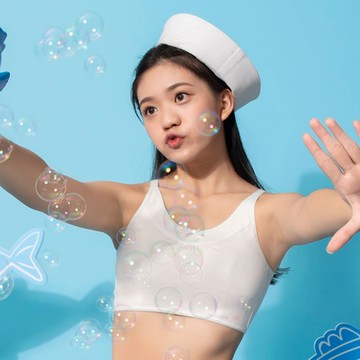 嬪婷-蟹蟹你-甲殼素 S-LL少女背心式內衣(奇幻白) 學生第一階段