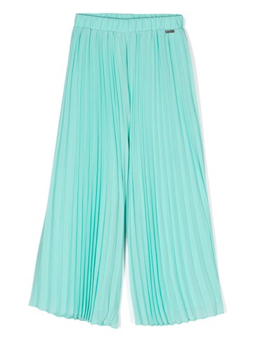 Liu Jo Kids - pleated wide-leg trousers - kids - Polyester/Viscose - 4 yrs - Blue