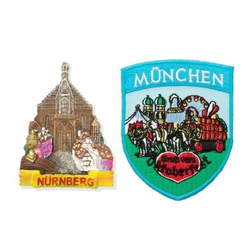 A-ONE 匯旺 德國慕尼黑旅遊磁鐵 + 慕尼黑嘉年華臂章  多色  5.5 x 7.5cm + 2.5 x 3.1吋