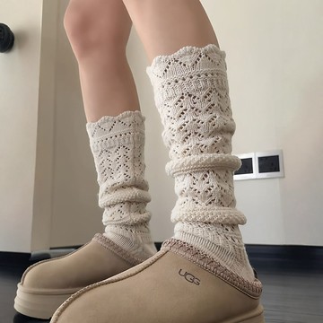 現貨在台💛長筒襪女 中筒襪 蕾絲邊襪子女 羊毛小腿堆堆襪 顯腿細還保暖 網紅秋冬復古襪