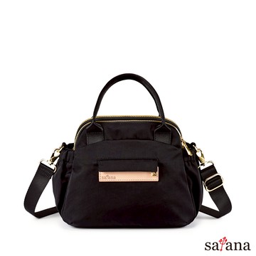 【satana】Soldier 趣遊朗朗手提包-亮黑(SOS2995)｜女包 三主袋手提包 手提包大容量 波士頓包 肩背