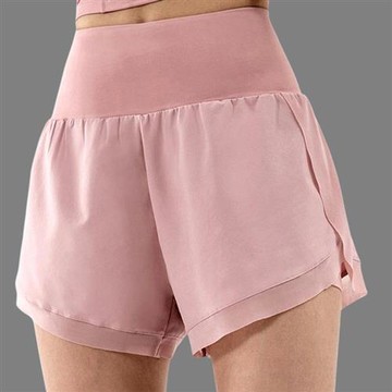 【米蘭精品】現貨+預購 高腰運動褲短褲緊身褲瑜珈褲內搭褲-假兩件寬鬆女褲子7色74ky6