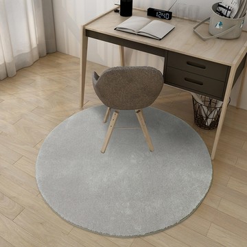 比利時厚經典素面圓形地毯 淺灰 100cm