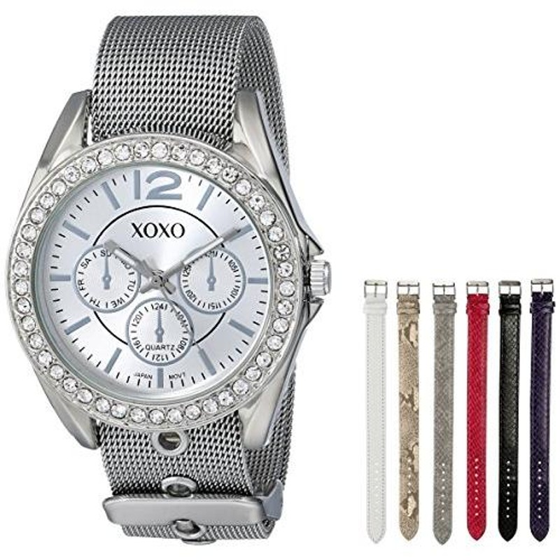 女性用腕時計]XOXO Women's XO9053 Rhinsetone-Accented Watch with