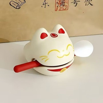 ☀️免運臺灣有貨☀️敲敲小木魚情緒穩定小擺件解壓治癒打工人桌麵擺件貓咪木魚禮物
