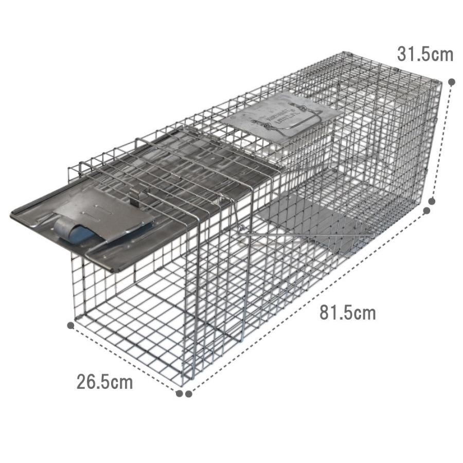 動物捕獲器 アニマルトラップ MODEL1079 ファームエイジ 片開き 踏板式 アライグマ タヌキ ハクビシン ヌートリア イタチ
