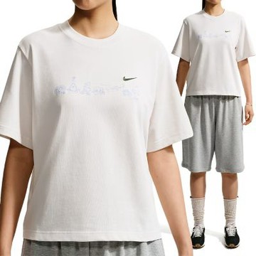 Nike As W Nsw Ss Tee Boxy 女款 白色 印花 T恤 運動 休閒 短袖 IW1213-030