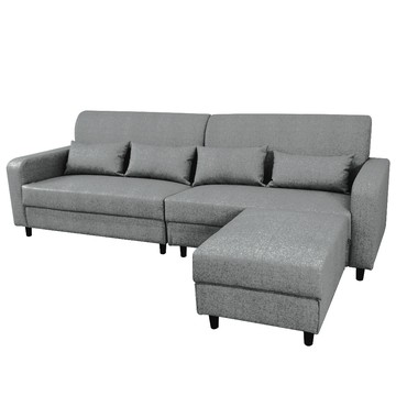 傢俱工場-莫德 耐磨貓抓皮 L型沙發沙棕色#627-02