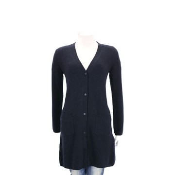 Max Mara-’S Max Mara 深藍色羊毛長版針織外套(80%WOOL)