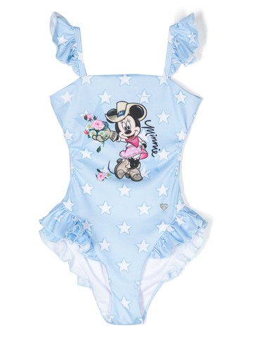 Monnalisa - cartoon-print swimsuit - kids - Polyester/Elastane/Polyester/Elastane - 2 - Blue