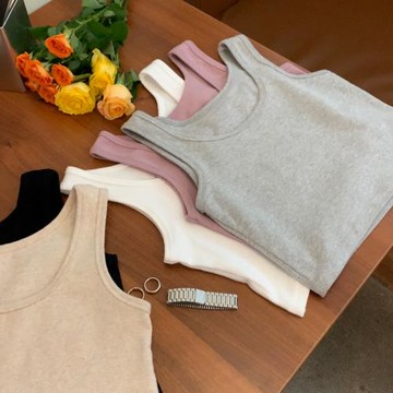 Halo nini吊帶內搭上衣女2024年新款顯瘦短款磨毛U領百搭小背心