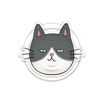 【插畫家聯名】保羅先生大頭賓士貓MagSafe氣囊支架