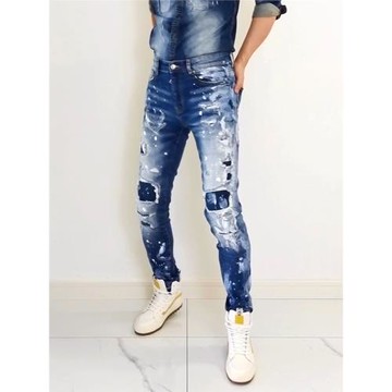 AMIRI設計感潑墨油漆水洗牛仔褲