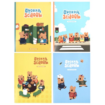 呆萌町DINOTAENG 橫線固頁筆記本 16K-校園/上學/聚餐/朋友